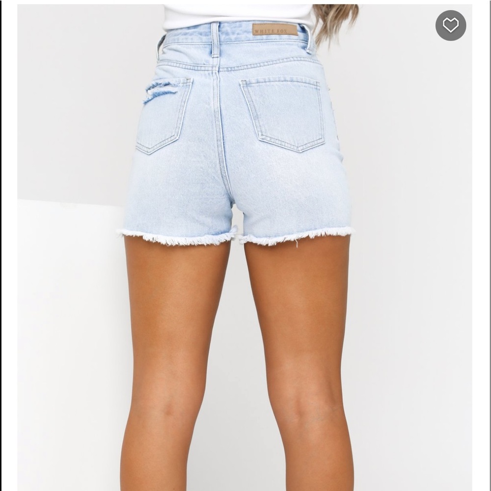 White Fox Boutique light wash denim shorts